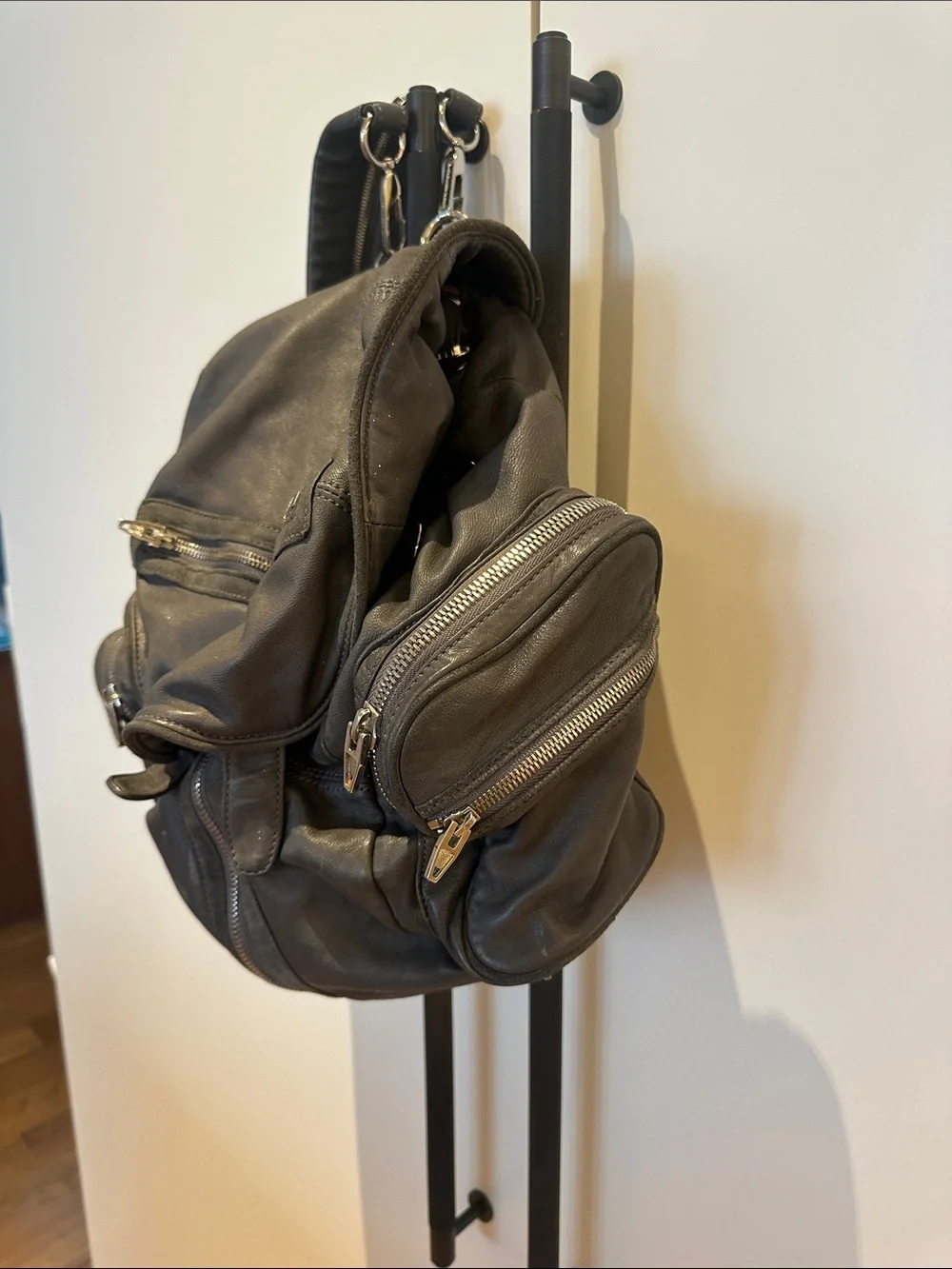 Alexander Wang Gray Leather Multi-Zip Backpack